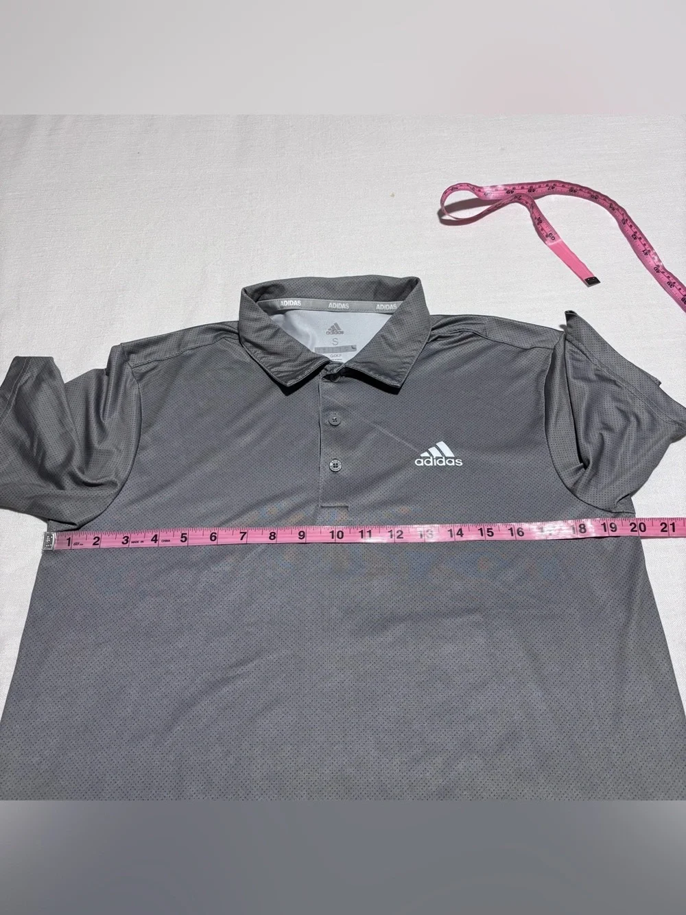 Men’s Adidas Ultimate UPF 50 Golf Polo Shirt | Gray | Size Small | ADVR0792
